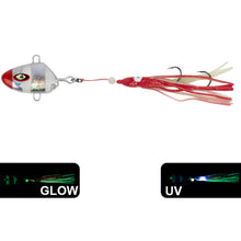 Load image into Gallery viewer, 1PC 100/150G Fish Head Iron Plate Bait Bionic Fluorescence Squid Double-Hook Boat Fishing Slow-Swinging Fishing Gear