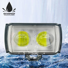 Load image into Gallery viewer, Motorcycle LED Spotlights with Short Three Sided Lenses High Low Beam Headlights External for Electric Vehicle Light
