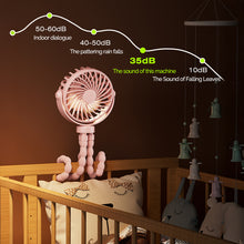 Load image into Gallery viewer, Portable Rechargeable 3-speed Fan Baby Stroller Bed Mute Fan Variable Base Octopus Mini Fan Office Desktop Hands Free Fan