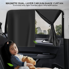 Load image into Gallery viewer, Magnetic Dual- layer Car Sun Shade Curtain Mesh Window Shade Sun Protection Heat Blocking