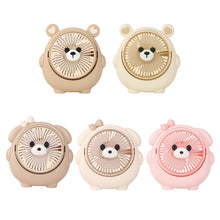 Load image into Gallery viewer, New Design Adorable Bear Shape Electric Fan Kawaii Desk Decor Portable 3-Speed Rechargeable Summer Cooling Equipment Office/Home Use Gift