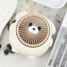 Load image into Gallery viewer, New Design Adorable Bear Shape Electric Fan Kawaii Desk Decor Portable 3-Speed Rechargeable Summer Cooling Equipment Office/Home Use Gift