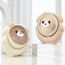 Load image into Gallery viewer, New Design Adorable Bear Shape Electric Fan Kawaii Desk Decor Portable 3-Speed Rechargeable Summer Cooling Equipment Office/Home Use Gift