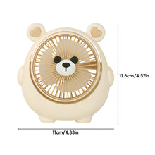 Load image into Gallery viewer, New Design Adorable Bear Shape Electric Fan Kawaii Desk Decor Portable 3-Speed Rechargeable Summer Cooling Equipment Office/Home Use Gift
