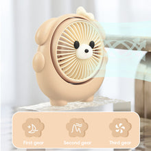 Load image into Gallery viewer, New Design Adorable Bear Shape Electric Fan Kawaii Desk Decor Portable 3-Speed Rechargeable Summer Cooling Equipment Office/Home Use Gift
