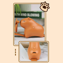 Load image into Gallery viewer, Portable Electric Fan Capybara Watch-Shaped Mini Fan Rechargeable Cute Design Carpincho 3-Speed Outdoor Kawaii Kids Anime Fan Gift