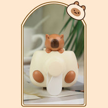 Load image into Gallery viewer, New Design Electric Fan Rechargeable Capybara Shaped Wrist Fan Kawaii Carpincho Foldable Design for Daily Use Outdoor Essentials