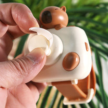 Load image into Gallery viewer, New Design Electric Fan Rechargeable Capybara Shaped Wrist Fan Kawaii Carpincho Foldable Design for Daily Use Outdoor Essentials