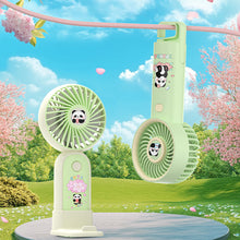 Load image into Gallery viewer, New Handldhe Electric fan Sakura Panda Cute Design 3-Speeds Rechargeable Portable Summer Essentials Outdoor Daily Use