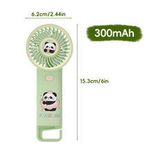 Load image into Gallery viewer, New Handldhe Electric fan Sakura Panda Cute Design 3-Speeds Rechargeable Portable Summer Essentials Outdoor Daily Use