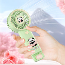 Load image into Gallery viewer, New Handldhe Electric fan Sakura Panda Cute Design 3-Speeds Rechargeable Portable Summer Essentials Outdoor Daily Use