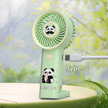 Load image into Gallery viewer, New Handldhe Electric fan Sakura Panda Cute Design 3-Speeds Rechargeable Portable Summer Essentials Outdoor Daily Use