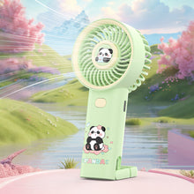 Load image into Gallery viewer, New Handldhe Electric fan Sakura Panda Cute Design 3-Speeds Rechargeable Portable Summer Essentials Outdoor Daily Use