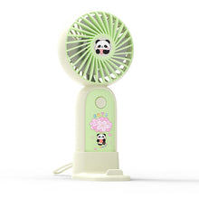 Load image into Gallery viewer, New Handldhe Electric fan Sakura Panda Cute Design 3-Speeds Rechargeable Portable Summer Essentials Outdoor Daily Use