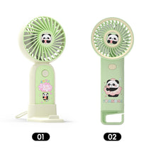 Load image into Gallery viewer, New Handldhe Electric fan Sakura Panda Cute Design 3-Speeds Rechargeable Portable Summer Essentials Outdoor Daily Use