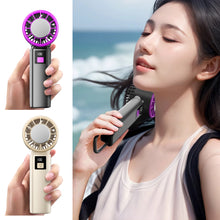 Load image into Gallery viewer, 2000mah Handheld Cooling Electric Fan Super High Quality 5-Speed Ice Ceramic Cooling Turbo & LCD Display for Fast Charging Desert Cooling Neck Fan Gift