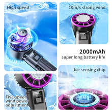 Load image into Gallery viewer, 2000mah Handheld Cooling Electric Fan Super High Quality 5-Speed Ice Ceramic Cooling Turbo & LCD Display for Fast Charging Desert Cooling Neck Fan Gift