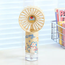 Load image into Gallery viewer, Portable 500mAh Handheld Misting Fan Ventilador con Spray Mist 3 Speeds with Spray Function & Cartoon Stickers Gift for Kids