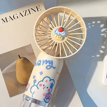 Load image into Gallery viewer, Portable 500mAh Handheld Misting Fan Ventilador con Spray Mist 3 Speeds with Spray Function & Cartoon Stickers Gift for Kids
