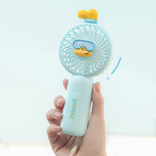 Load image into Gallery viewer, Durable Compact Electric Fan Cute Duck Theme Handheld Fan Mini Fan Foldable Handle 3 Wind Modes & Eco-Friendly ABS Material
