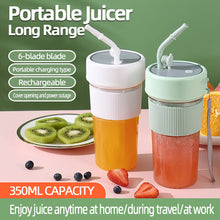 Load image into Gallery viewer, New 350/800ml Portable Juice Maker Blender Cup Smoothies/Ice Fruits/Nuts Blender Bottle Office/Camping Gift for Fitness Lovers Kitchen Tools Appliances