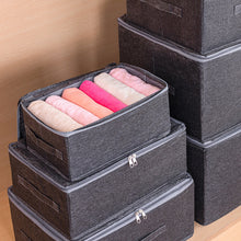 Load image into Gallery viewer, Oxford Cloth Storage Box With Zipper Washable Storage of Seasonal Clothes And Quilts Underwear Home storage Wardrobe Organizer
