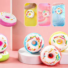 Load image into Gallery viewer, Doughnut Bath Salt Ball Essential Oil Bath Bubble Ball Aromatic Moisturizing Nourishing Skin Care Shower Ball Body Cleansing Self-Care Essential
