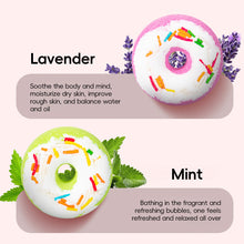 Load image into Gallery viewer, Doughnut Bath Salt Ball Essential Oil Bath Bubble Ball Aromatic Moisturizing Nourishing Skin Care Shower Ball Body Cleansing Self-Care Essential