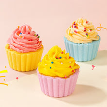 Load image into Gallery viewer, Cupcake Bath Salt Ball Essential Oil Bath Bubble Ball Aromatic Moisturizing Nourishing Skin Care Shower Ball Body Cleansing Self-Care Essential