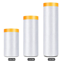Load image into Gallery viewer, Home Cars and Auto Body Tape and Drape Masking Film Paint Adhesive Protective Film Roll for Covering Skirting Frames