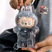 Load image into Gallery viewer, 1PC Protective Acrylic Storage Case For Plush Dolls Display Bag for Labubu V3 No Doll Transparent Portable Cable Organizer Box