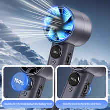 Load image into Gallery viewer, 2000mAh Handheld High-Speed Fan With Digital Display Portable Outdoor 100Gears Stepless Adjustable Turbo Fan