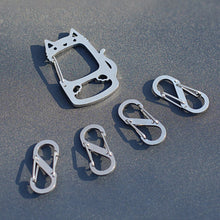 Load image into Gallery viewer, Outdoor Stainless Steel Cat Keychain Portable Detachable S-Shaped Quick-Release Buckle Hardware Accessories