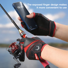 Load image into Gallery viewer, 1Pair Outdoor Exposed Finger Fishing Cycling Gloves Professional Wear-Resistant Anti-Slip Lure Gloves