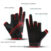 Load image into Gallery viewer, 1Pair Outdoor Exposed Finger Fishing Cycling Gloves Professional Wear-Resistant Anti-Slip Lure Gloves