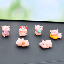 Load image into Gallery viewer, 6Pcs Mini Cute Pigs Car Center Console Ornaments Micro Animal Screen Decoration Car Interior Accessories