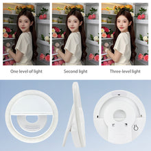 Load image into Gallery viewer, LED Light Ring with USB charging Phone Lens Selfie Light Mini Circular Fill Light Clip For iPhone Samsung Xiaomi Poco