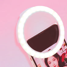 Load image into Gallery viewer, LED Light Ring with USB charging Phone Lens Selfie Light Mini Circular Fill Light Clip For iPhone Samsung Xiaomi Poco
