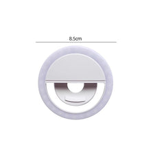 Load image into Gallery viewer, LED Light Ring with USB charging Phone Lens Selfie Light Mini Circular Fill Light Clip For iPhone Samsung Xiaomi Poco