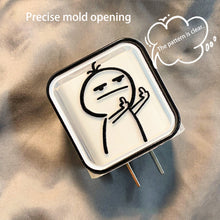 Load image into Gallery viewer, Creative Line Cute Case for iPhone 15 14 13 Pro Max 18/20W Charger Charging Protector Data Wire Winder Simple Line Art Cover
