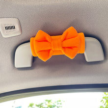 Load image into Gallery viewer, 2Pcs Car Plush Interior Roof Holder Cover Case Protective with Bow Interior Decoration Trim Kits Auto Protection