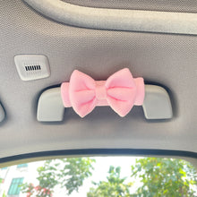 Load image into Gallery viewer, 2Pcs Car Plush Interior Roof Holder Cover Case Protective with Bow Interior Decoration Trim Kits Auto Protection