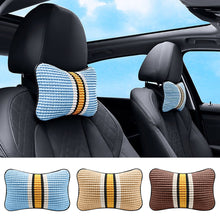 Load image into Gallery viewer, 1PC PU Ice Silk Car Seat Neck Pillow Headrest Rest Cushion Support Knitted Seat Auto Safety Accessories for Summer