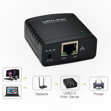 Load image into Gallery viewer, Multi-Function USB Print Server Sharing Hub Multiple Computers To Share One Printer With USB-B Port