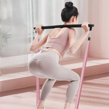 Load image into Gallery viewer, 1Set 60/100LBS Home Yoga Resistance Bands With Foot Covers Shoulder Opening Back Shaping Butt Lifting Pilates Fitness Equipment