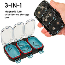 Load image into Gallery viewer, 1PC 3-Slot Magnetic Lure Accessory Storage Box With Transparent Lid Portable Fishhook Ring Bait Waterproof Organization Box