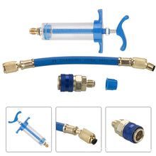 Load image into Gallery viewer, Car 30Ml 1Oz A/C Oil/Dye Injector with Low Side Quick Coupler Adapter 1/4 Air Conditioning Automotive Oiler Injection Syringe