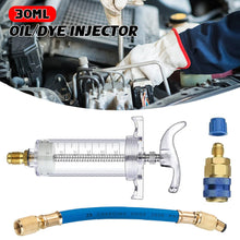 Load image into Gallery viewer, Car 30Ml 1Oz A/C Oil/Dye Injector with Low Side Quick Coupler Adapter 1/4 Air Conditioning Automotive Oiler Injection Syringe