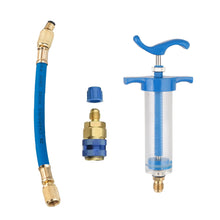 Load image into Gallery viewer, Car 30Ml 1Oz A/C Oil/Dye Injector with Low Side Quick Coupler Adapter 1/4 Air Conditioning Automotive Oiler Injection Syringe