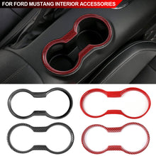 Load image into Gallery viewer, Carbon Fiber Car Interior Trim Molding Cup Holder Cover Accessories for Ford Mustang 2015- 2022
